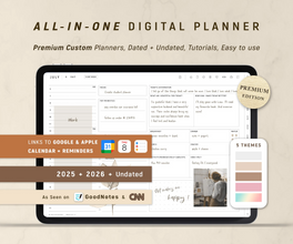 All-in-one Digital Planner 2025 2026 + Undated