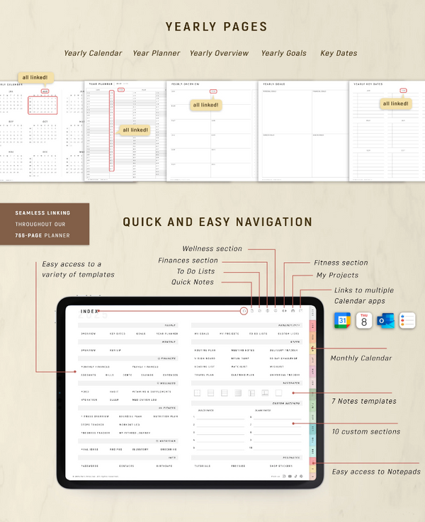 All-in-one Digital Planner 2025 2026 + Undated